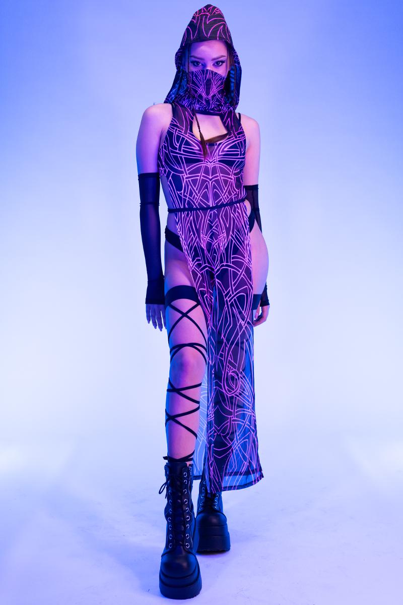 Rune Spell High Slit Dress - Pink Rave Outfit for Women - Etsy