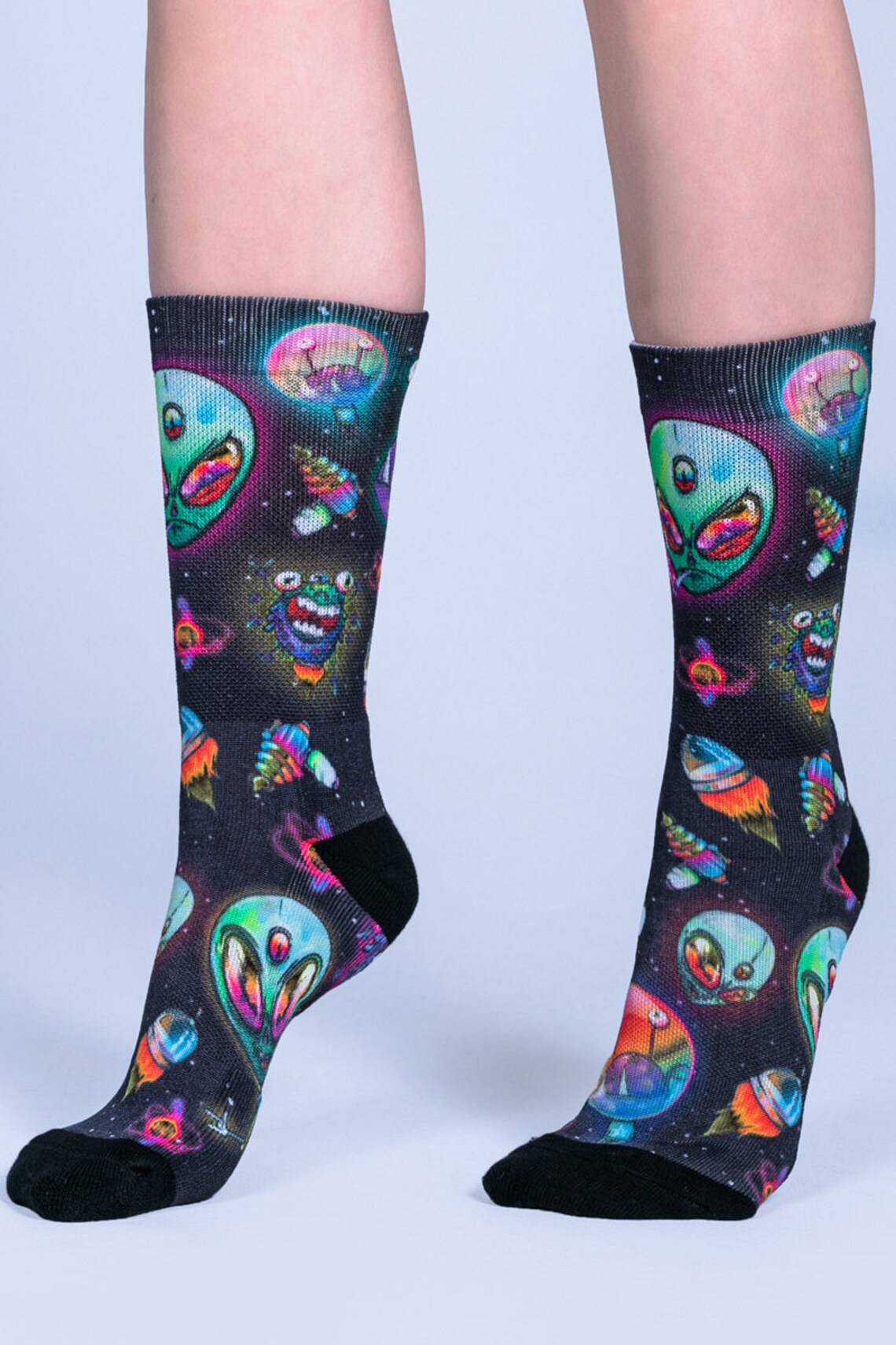 Alien Socken Coole Socken Crew Length Socken Damen Etsy