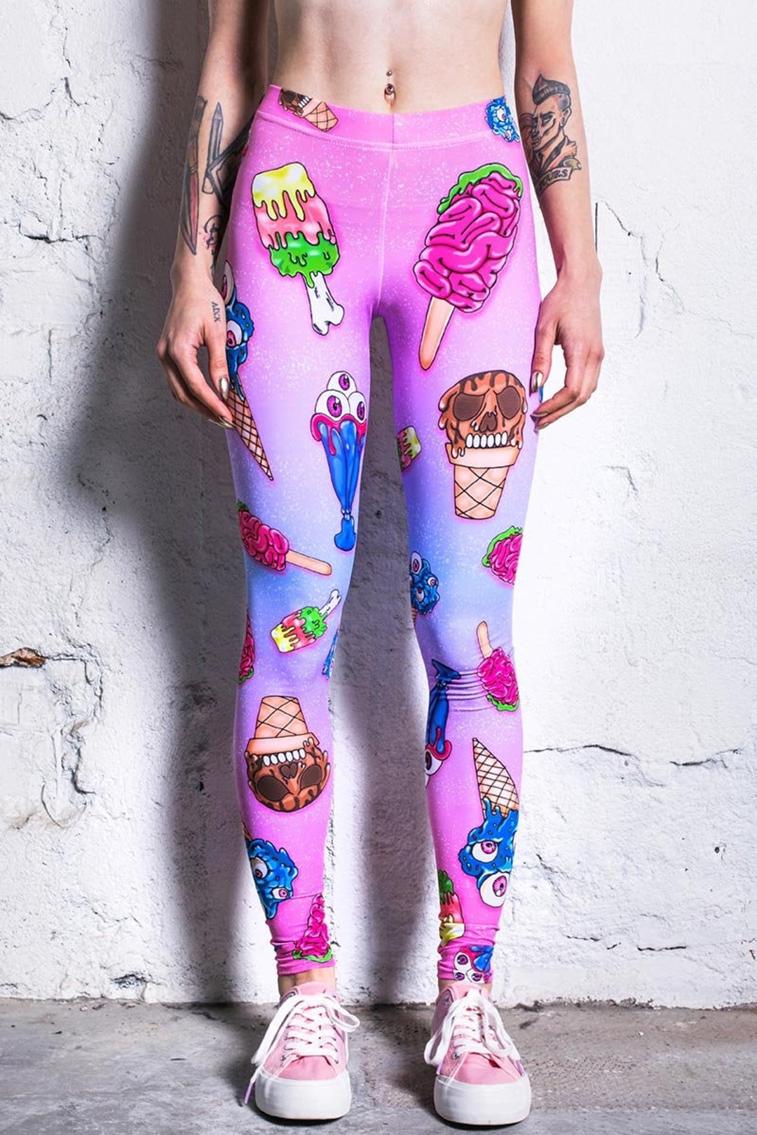 Ice Cream Leggings for Women, Pink Yoga Leggings, Kawaii Clothing, Pastel  Goth Clothing, High Waisted Leggings Printed, Plus Size Leggings -   Canada