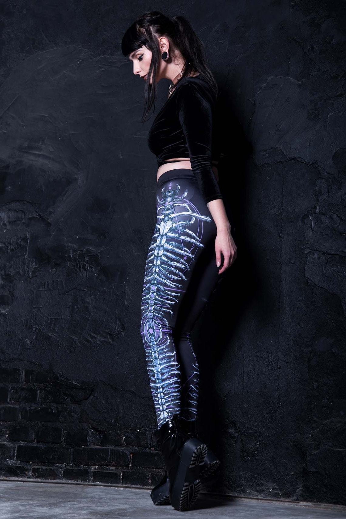 Gothic Leggings Plus Size Printed Leggings for Women Goth Etsy