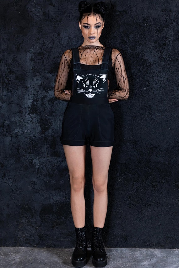 Black soft overalls sales
