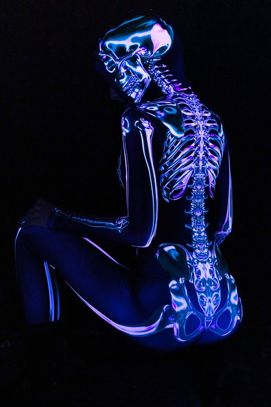 Green Skeleton Costume Women Halloween Skeleton Costume Sexy Etsy