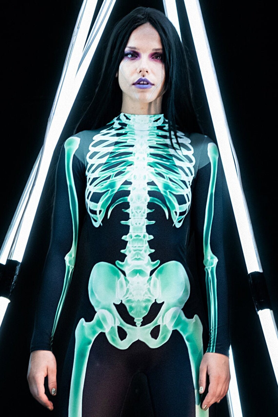 Green Skeleton Costume Sexy Halloween Costume Halloween Etsy