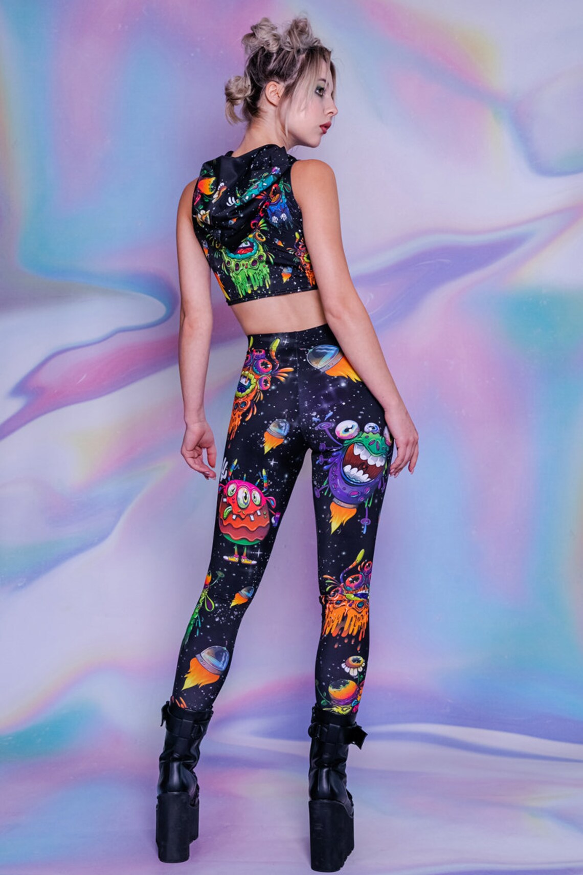 Alien Print Leggings, Anime Leggings, Galaxy Leggings, Patterned ...