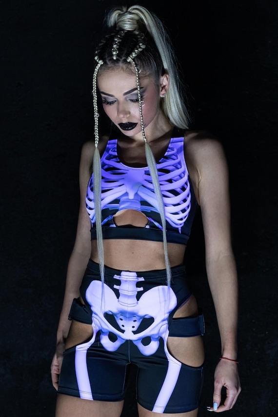 Skeleton biker sale shorts