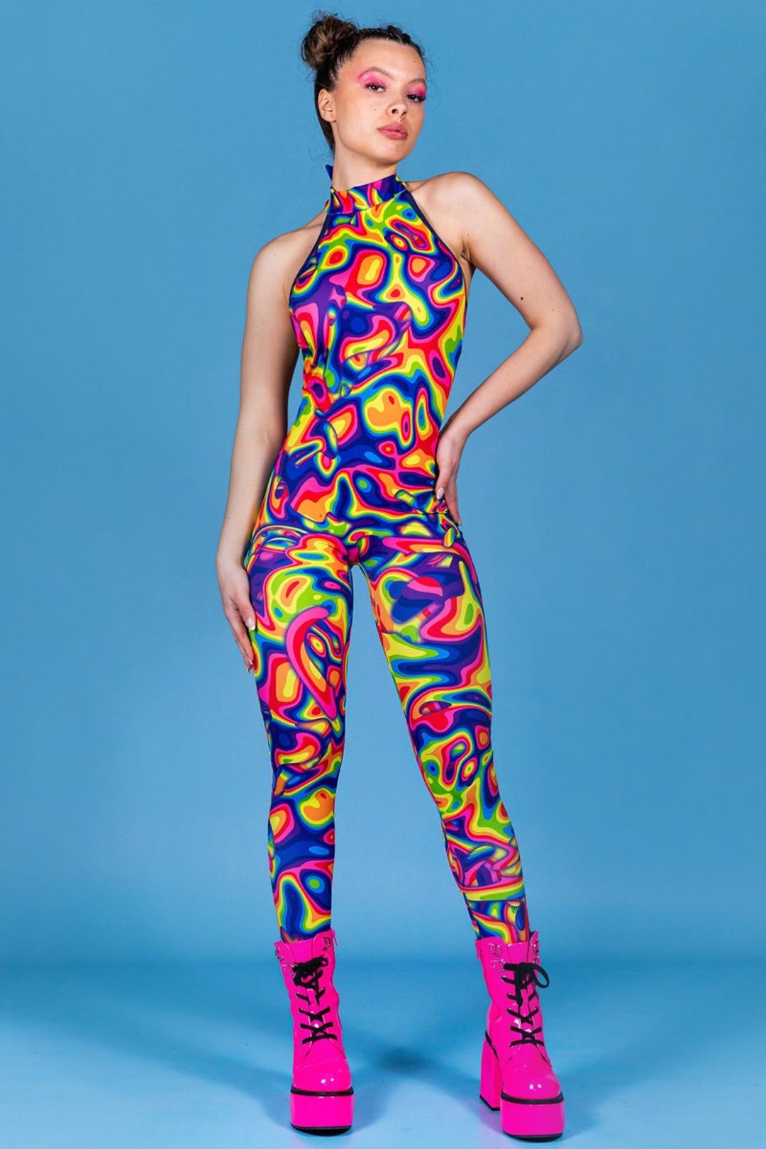 Rainbow Jumpsuit Rainbow Sexy Catsuit Pride Clothing Pride - Etsy