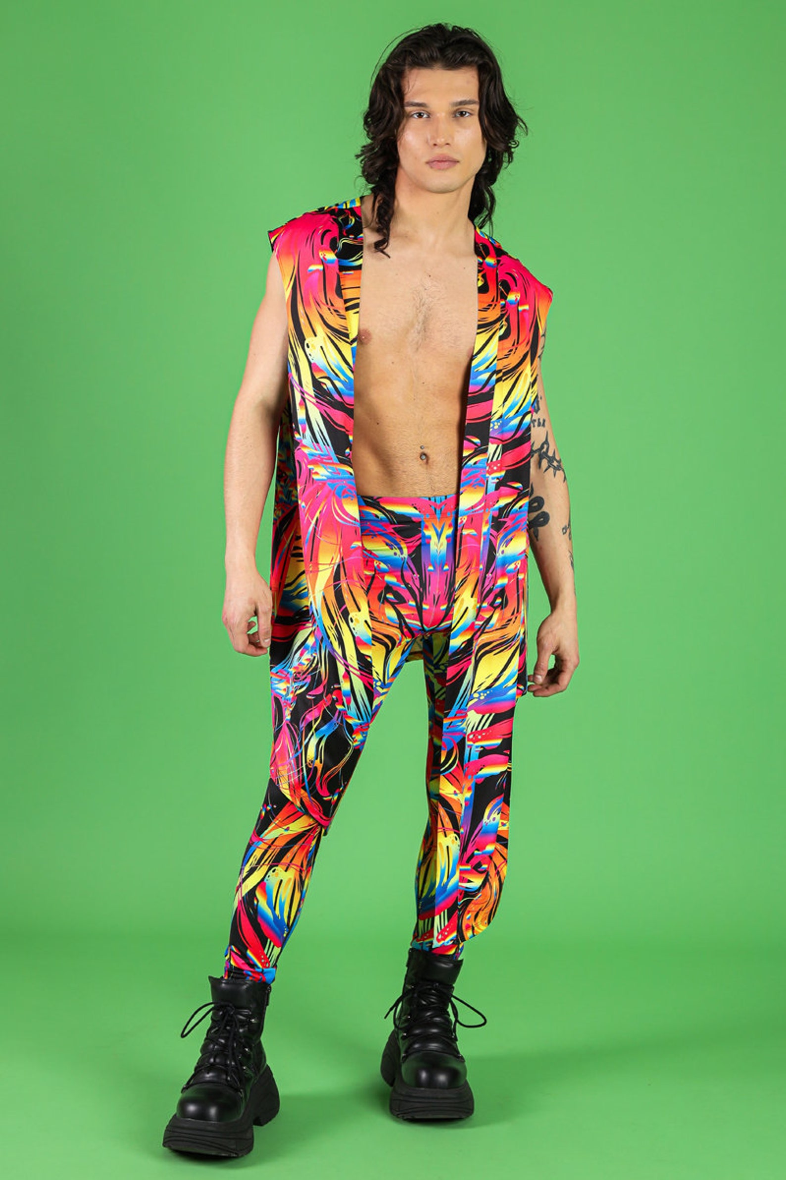 Jimmy Rave Robe Design Rave Kimono, Rainbow Kimono, Rainbow Rave Outfit, Music Festival ...