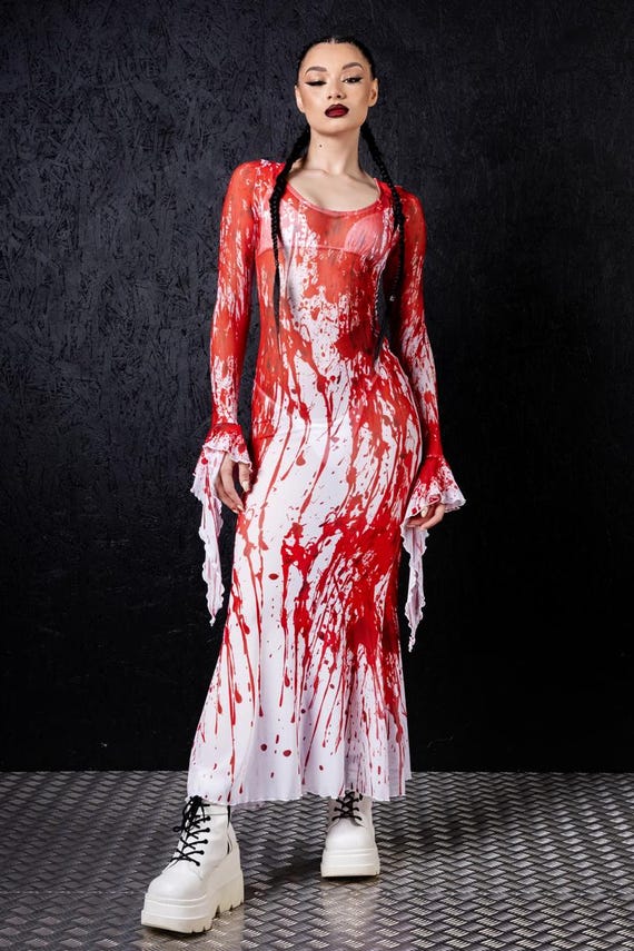 Carrie Halloween Dress - Sexy Killer Mesh Maxi Dress - Scary Halloween  Costume - Etsy Canada