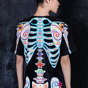 Sugar Skeleton Halloween T-shirt for Women Back View