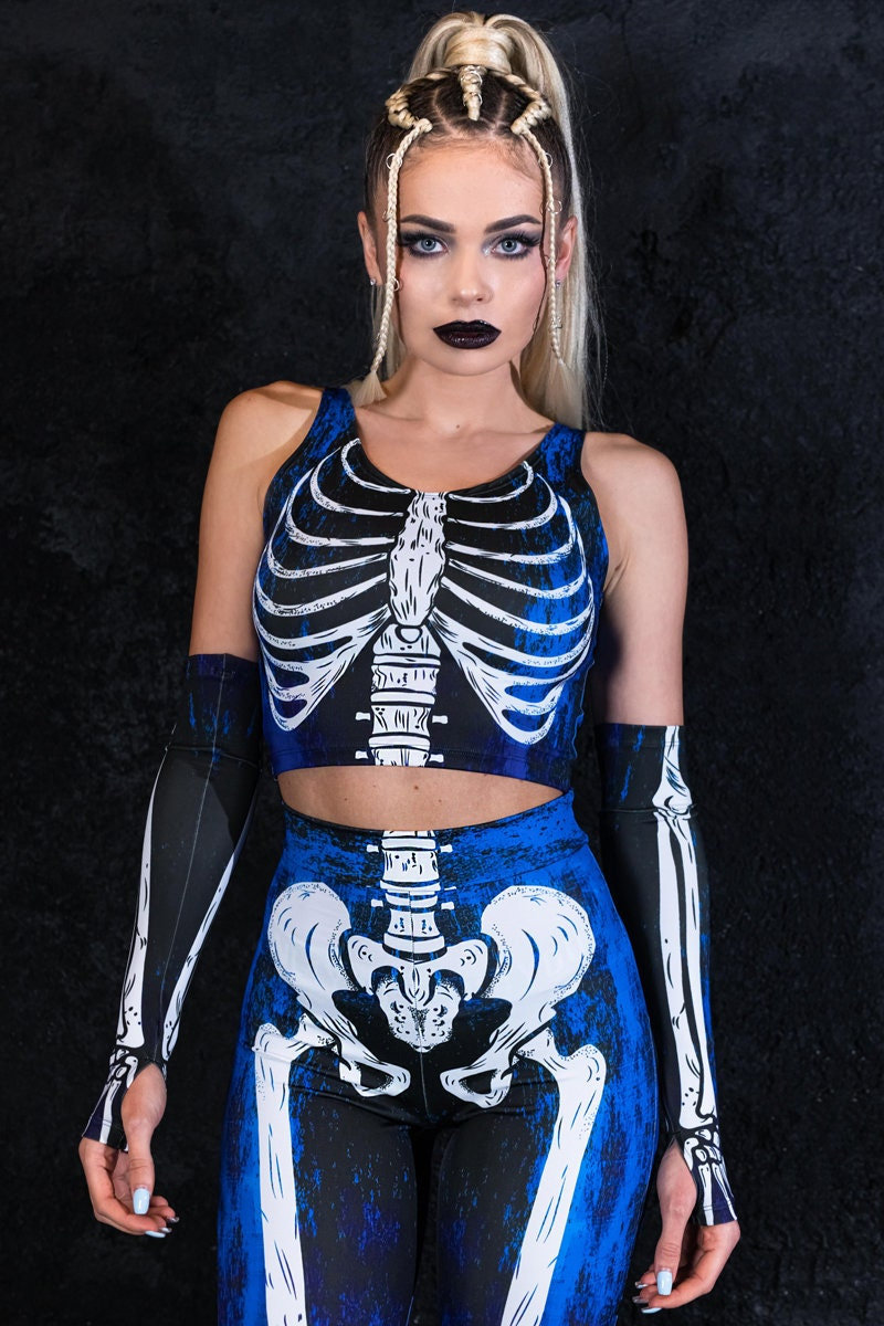 Skeleton Halloween Costume Halloween Two Piece Costume Etsy