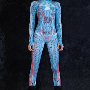 Blue Robot Halloween Costume Front View