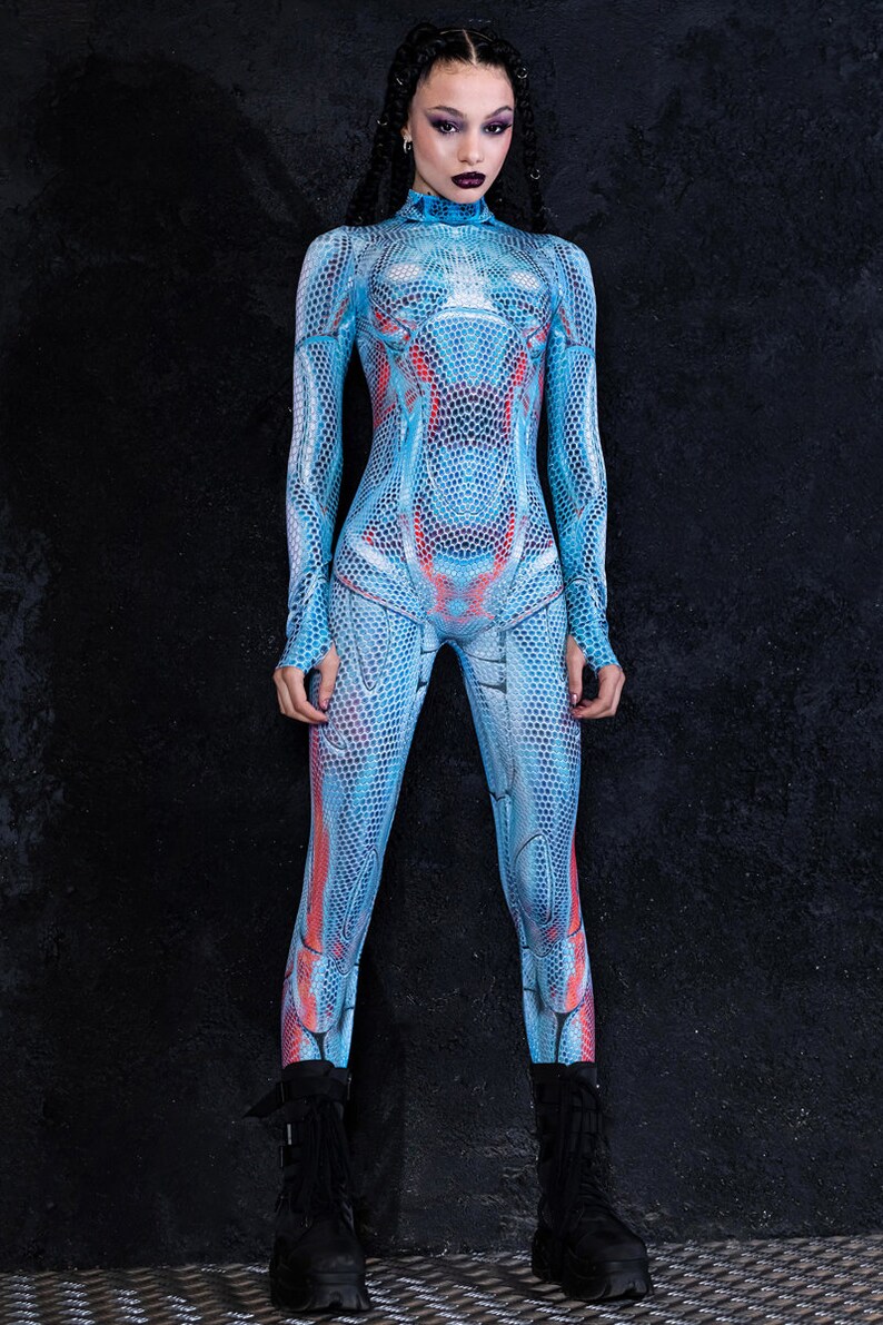Blue Robot Halloween Costume Front View