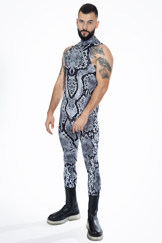 Snake Costume for Men Adult Halloween Costume Snakeskin Costume for Men Burning Man Outfit Animal Print Clothing Rave Animal Outfit Etsy