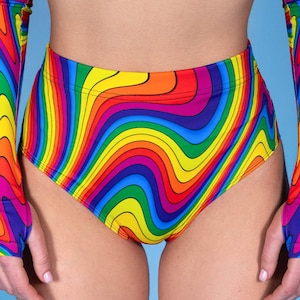 Rave Shorts for Women, rainbow booty shorts, spandex mini shorts, booty shorts set, rainbow rave outfit, festival clothing for women