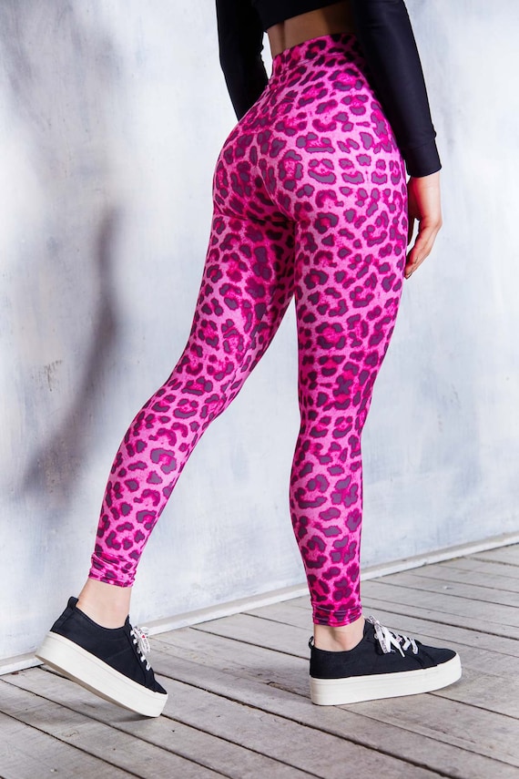 Pink Leopard Leggings for Women, Yoga Leggings, High Waisted Leggings, Cute  Printed Leggings, Kawaii Clothing, Harajuku Clothing, Rave Wear -   Canada