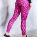 Pink Leopard Leggings for Women, yoga leggings, high waisted leggings, cute printed leggings, kawaii clothing, harajuku clothing, rave wear 