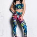 Psychedelic Festival Leggings, printed leggings women, burning man outfit, rave wear, bodysuit women, festival clothing, rave two piece set 
