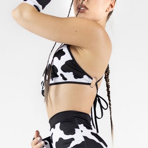 Cow Print Halter Neck Top Set Side View