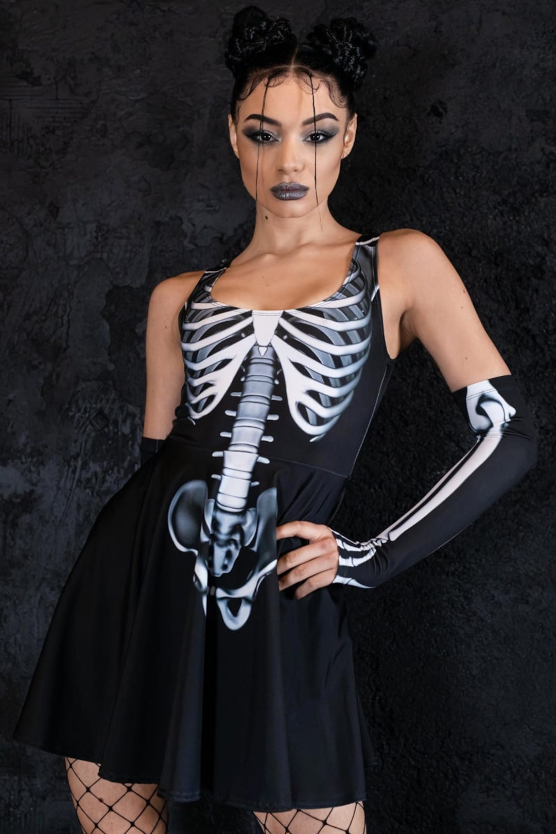 Skeleton Dress Black Costume for Women Skeleton Dress Black Costume for Women