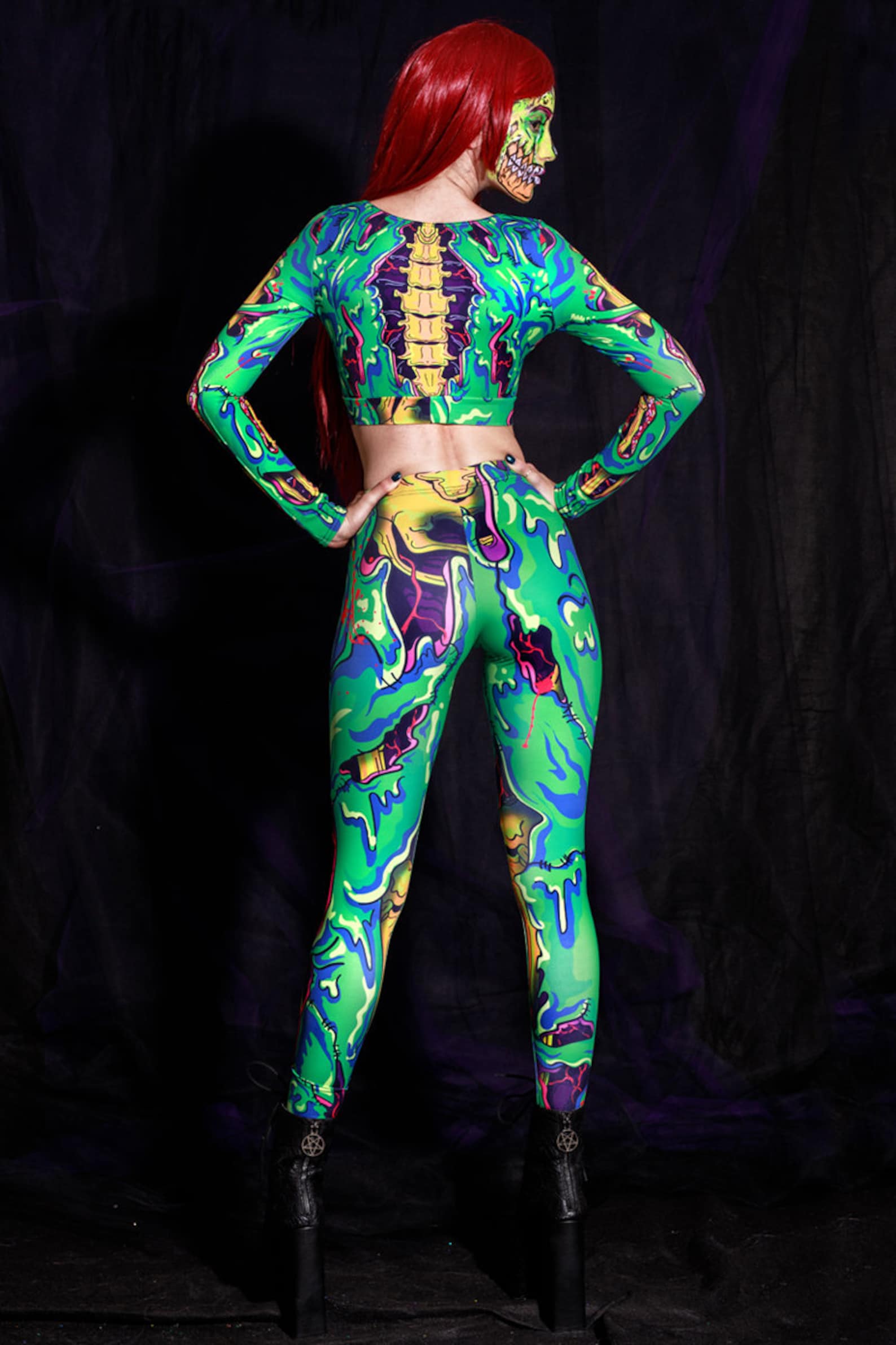 Zombie Leggings Halloween Leggings Skeleton Leggings Etsy