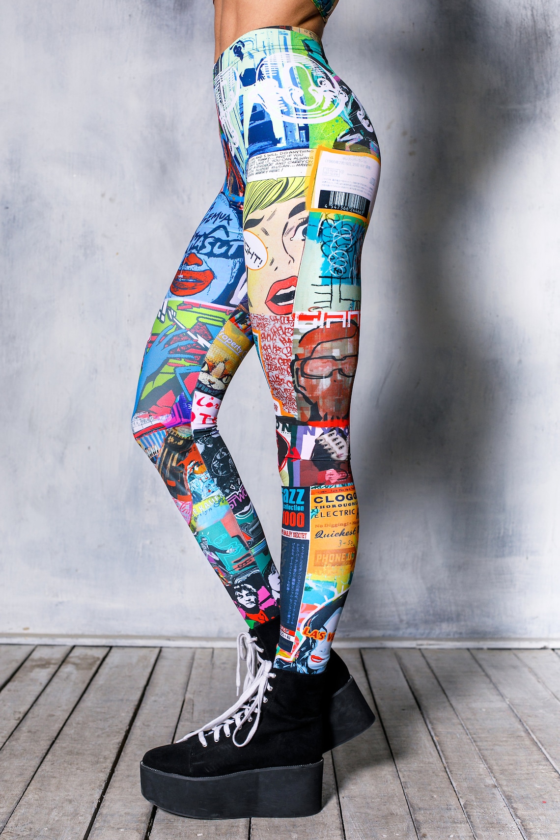 Pop Art Leggings Printed Yoga Leggings Festival Clothing Etsy