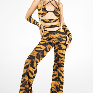 Tiger Rave Crop Top Set Full View