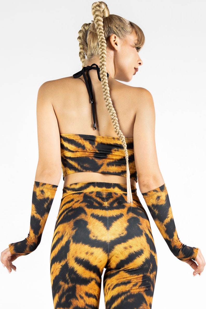 Tiger Rave Crop Top Set Back View