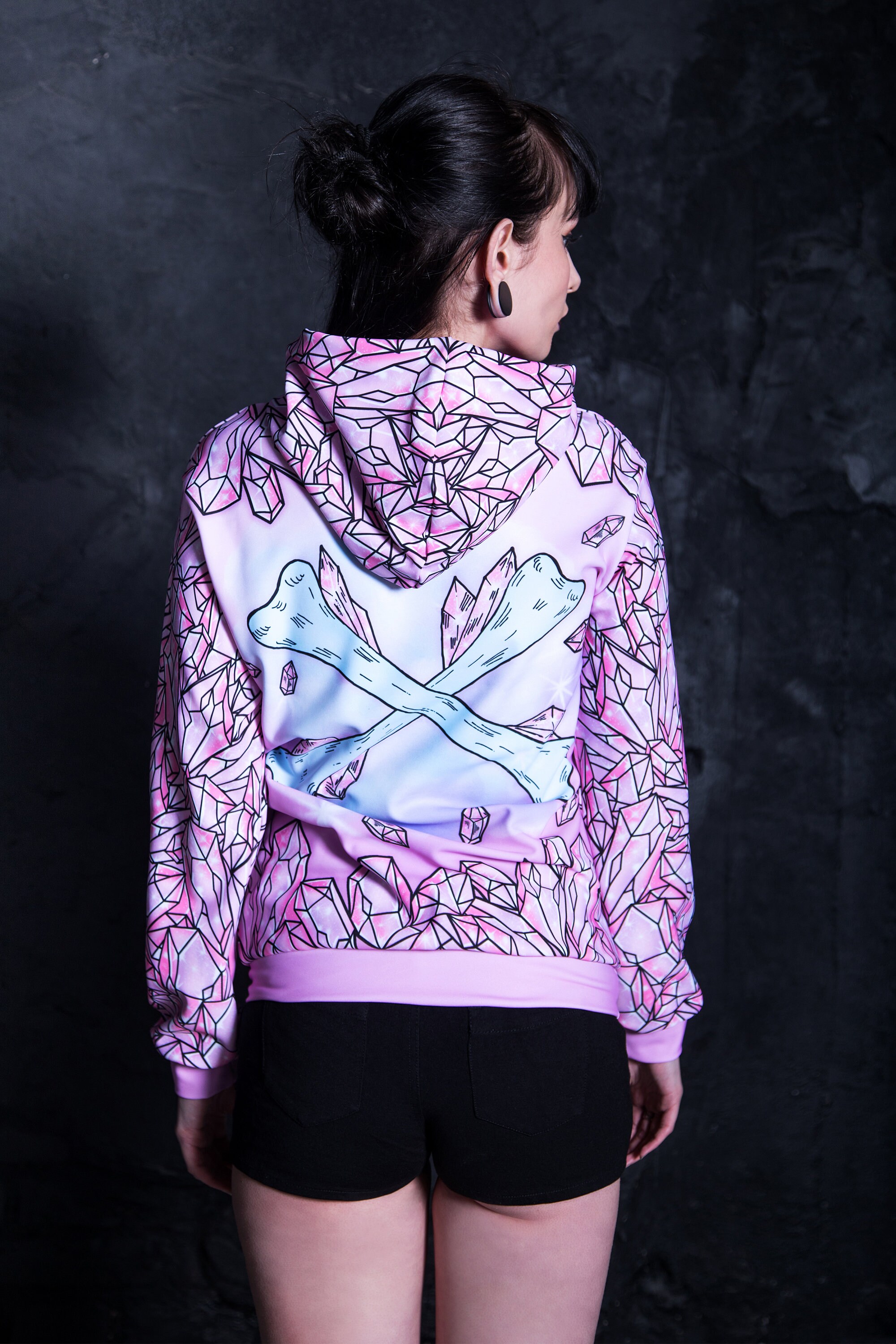 Pink Kawaii Hoodie for Women Pastel Goth Hoodie With Skull Etsy
