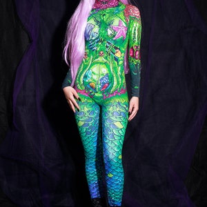 Green Mermaid Halloween Costume Front View