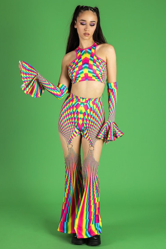 rainbow rave top