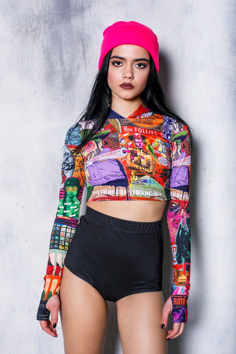 Pop Art Festival Hoodie Top Anime Hoodie Crop Top Hoodie Etsy.de