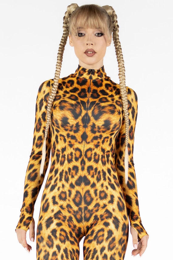 Disfraz de leopardo para mujer, disfraces de Halloween de animales adultos,  ropa con estampado de animales, disfraz de Burning Man, disfraz de leopardo  de una pieza -  México