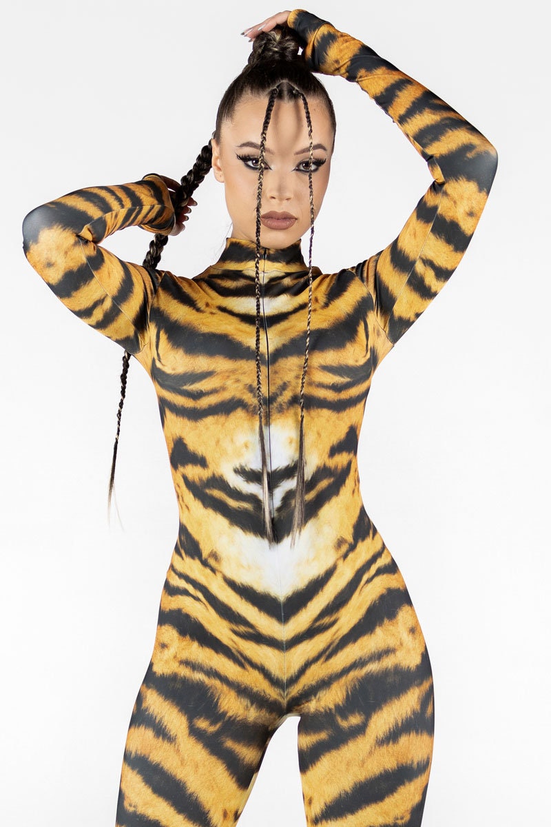 Tiger Costume, Adult Halloween Costume for Women, Sexy Halloween Costume,  Animal Costume, Tiger Bodysuit, One Piece Tiger Catsuit - Etsy