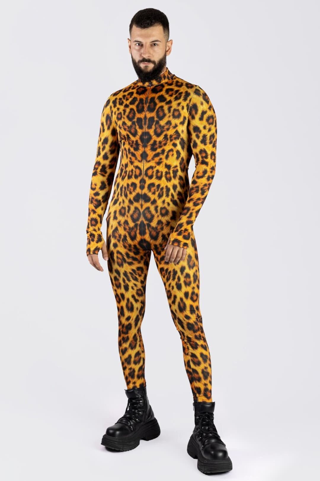 Men Leopard Print Costume, Animal Halloween Costume, Animal Outfit