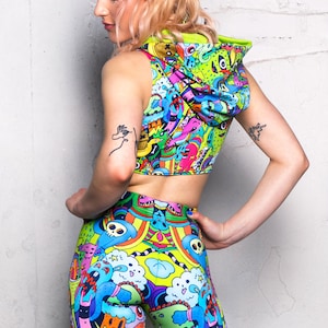 Rave Biker Shorts Set Back View
