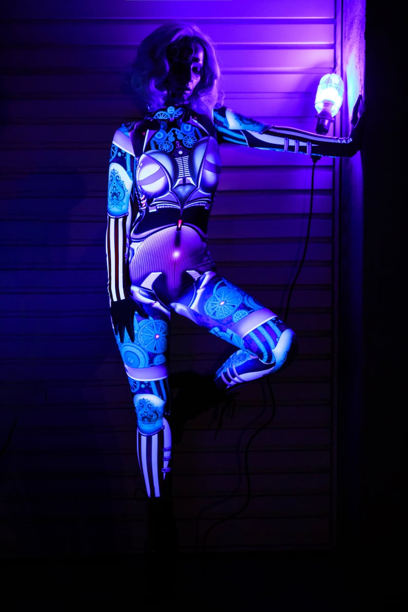 Sexy Costume Rave Bodysuit Larp Clothing Women Catsuit Etsy