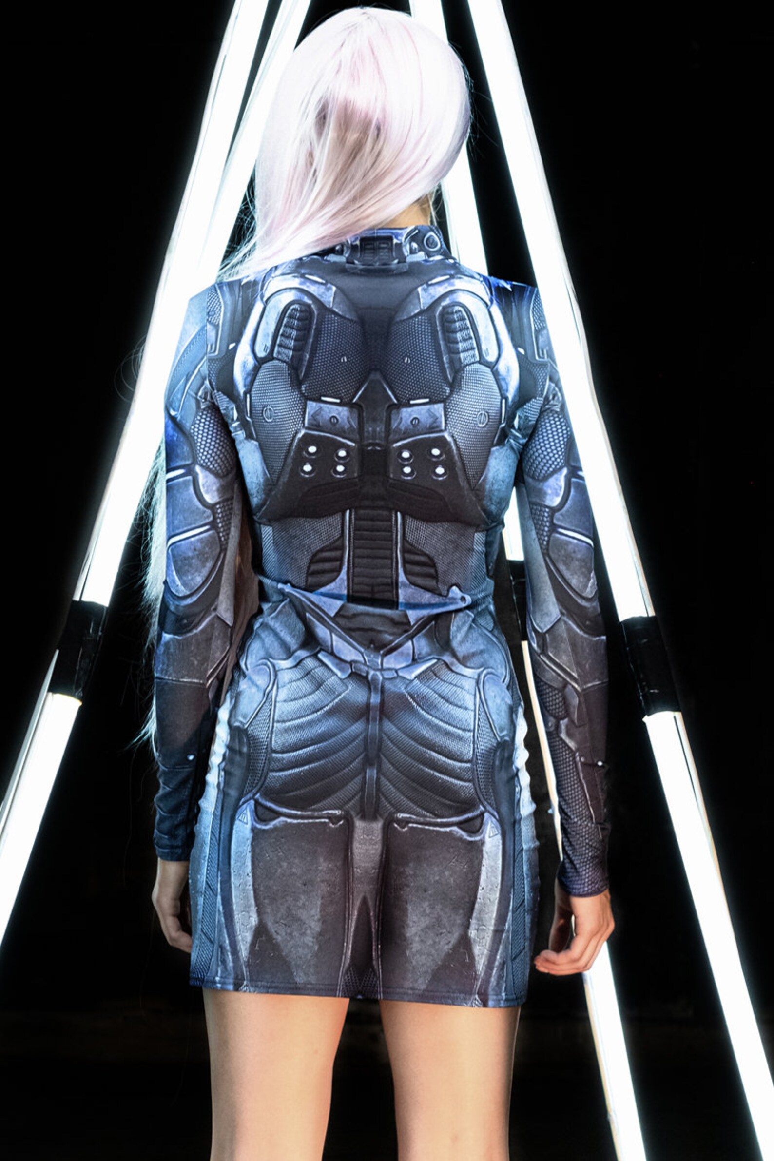 Cyberpunk Halloween Dress Sexy Women Costume Bodycon Mini Etsy