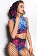 Crop Tops for Women, festival hooded crop top, rave cropped top, hoodie crop top, rave wear, rave 2 piece set, festival clothing, rave gear 