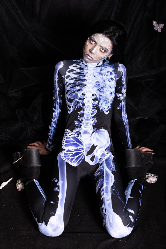 Sexy Halloween Costume for Adults, Women Halloween Costume, Halloween Bodysuit  Costume, Xray Sexy Skeleton Costume, Skeleton Bodysuit Women 