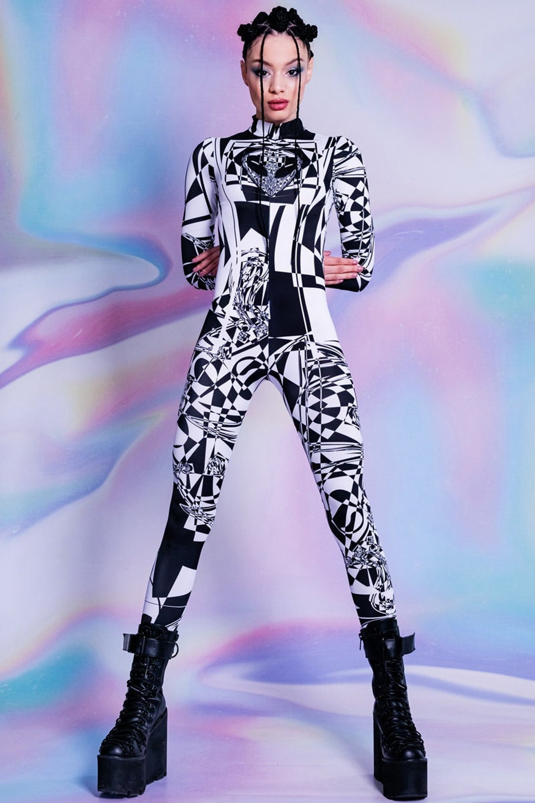 Alien Costume Rave Costume Festival Costume for Women Black Etsy