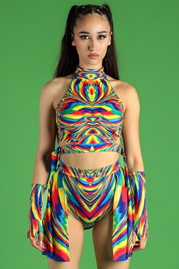 rainbow rave top