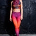 Gradient Printed Leggings, tie dye leggings,  rave outfit, spandex leggings for running,  orange leggings women, high waisted leggings 