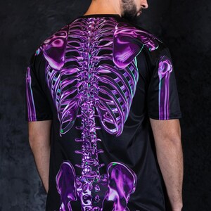 Purple Skeleton Oversized Halloween T-shirt Back View