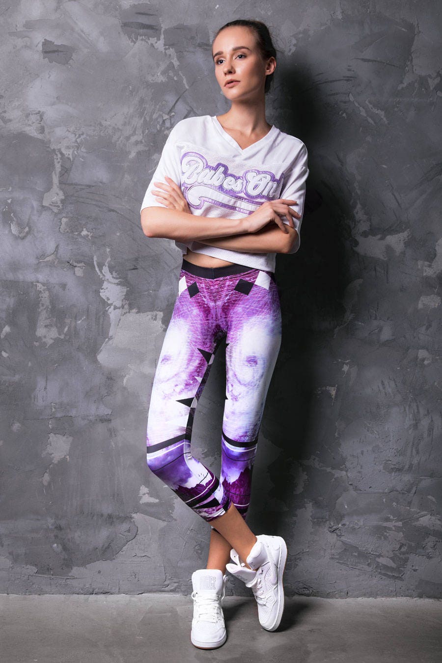 Space Leggings, Capri Leggings, Printed Leggings, Galaxy Gym