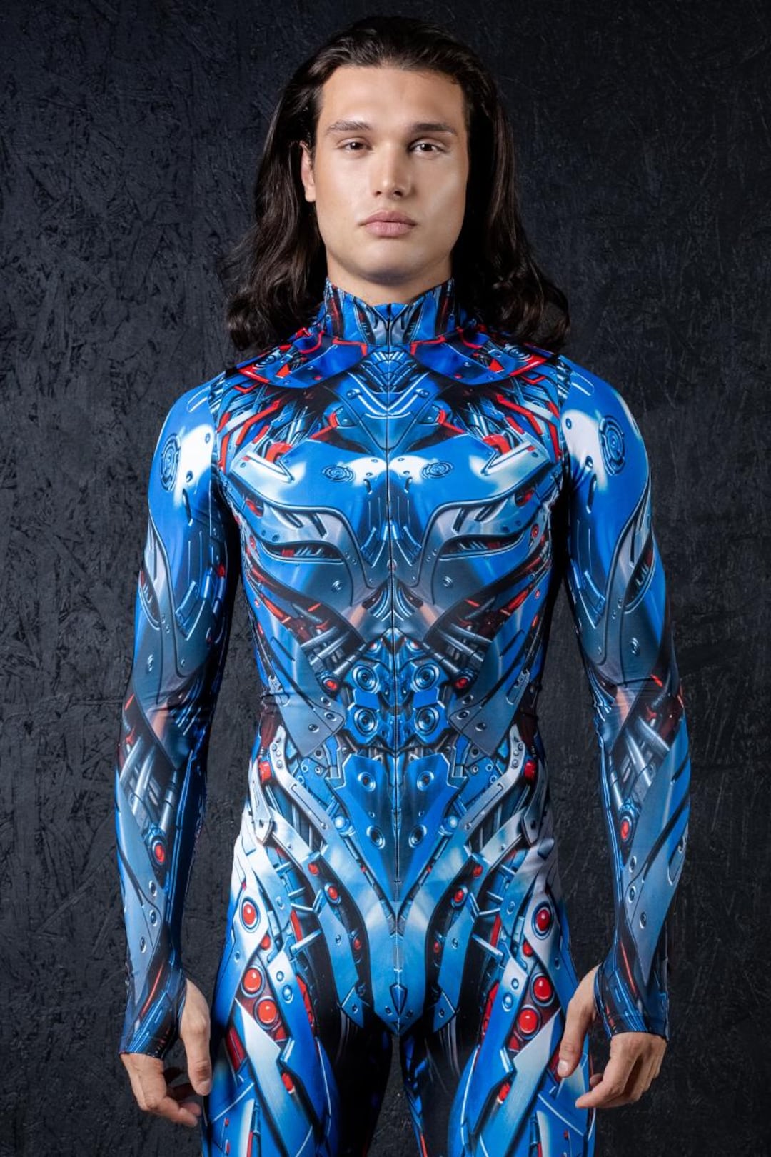 Blue Robot Costume – Men's Cyberpunk Costume for Halloween - Etsy
