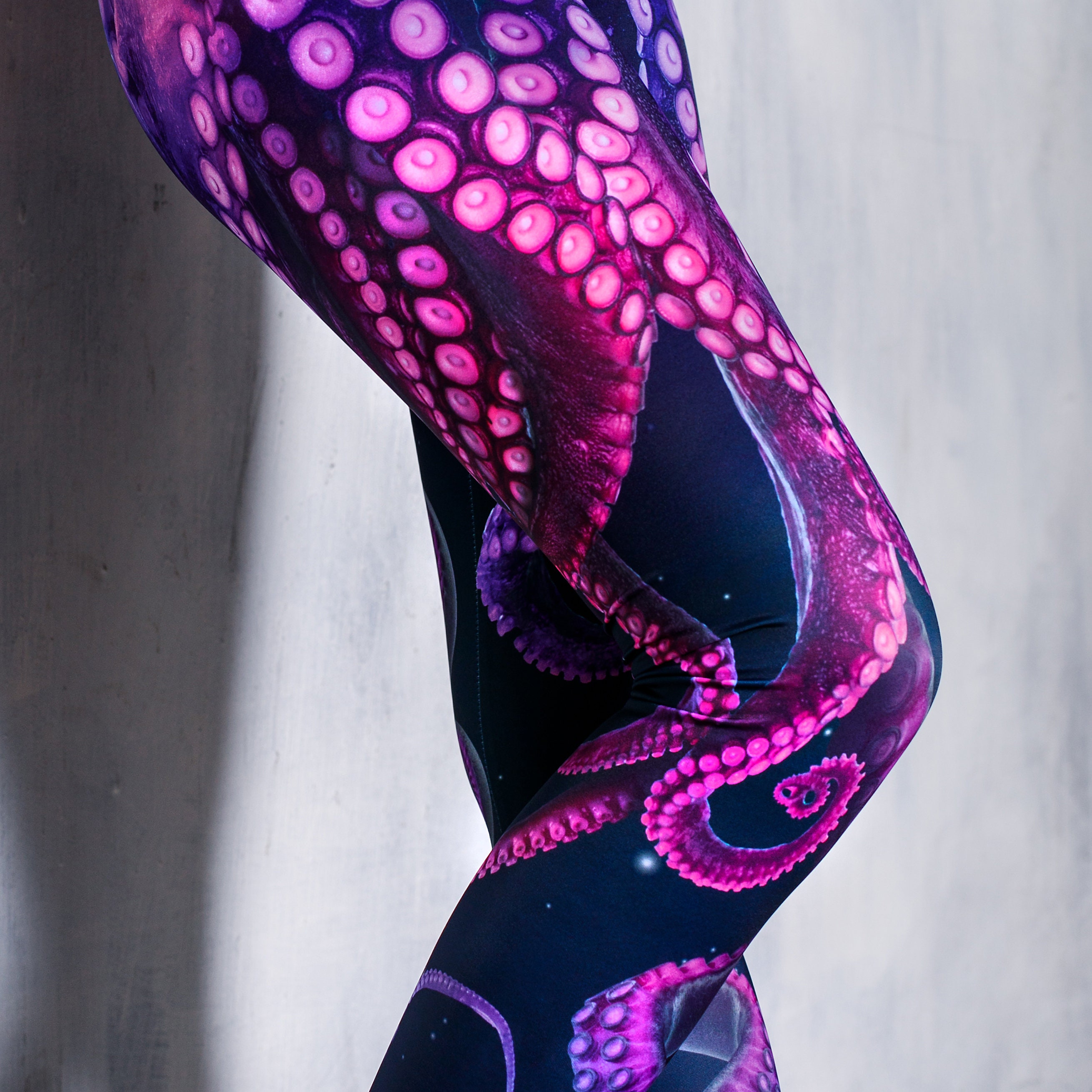 Yoga Leggings With Octopus Print Purple 