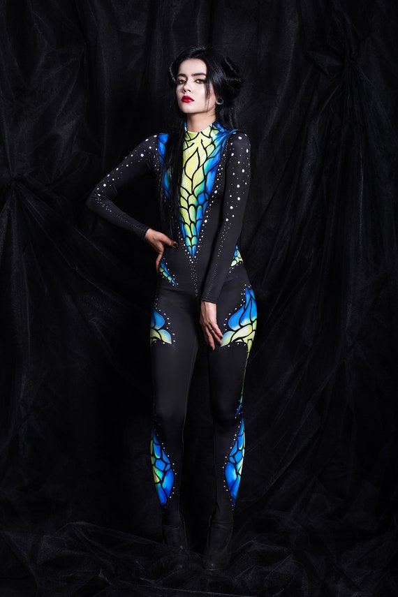 Festival Catsuit, Aerial Costume, Catsuit for Women, Rave Outfit, Black  Spandex Catsuit, Halloween Vampire Costume, Psychedelic Clothing -   Canada