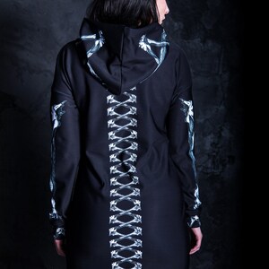 Black Pentagram Hoodie for Women Back View