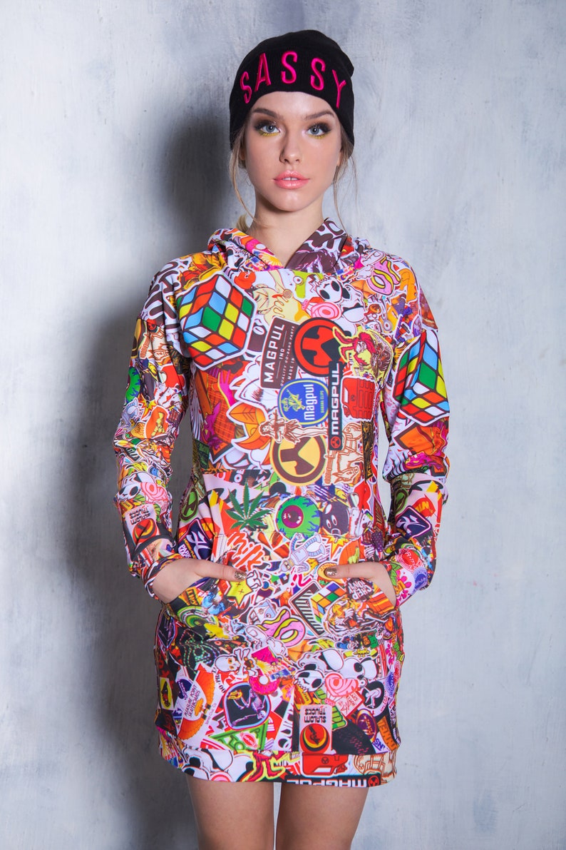 Sticker Bomb Hoodie Front View