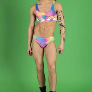 Rainbol Pride Swim Brief Set Full View